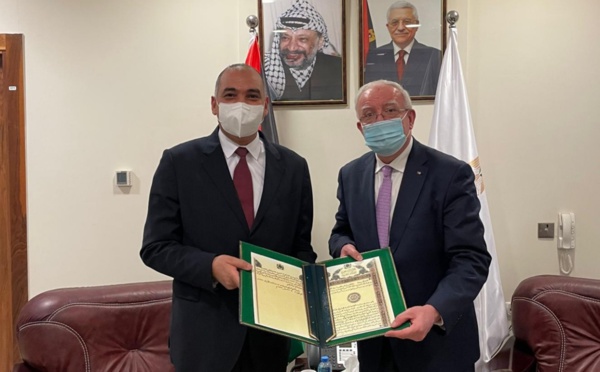 الوزير المالكي يتسلم نسخة من أوراق اعتماد السفير المغربي لدى فلسطين 