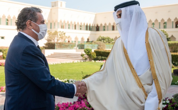 أمير‭ ‬قطر‭ ‬يستقبل‭ ‬أخنوش‭