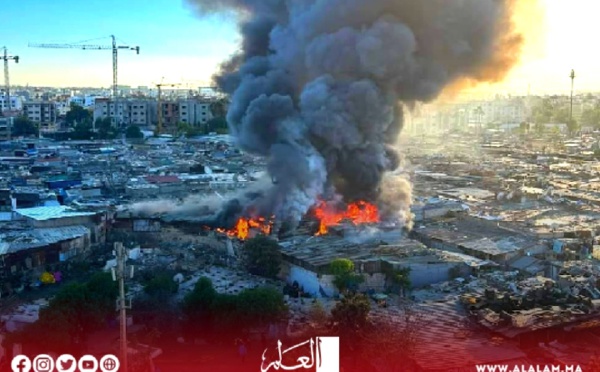 أكبر سوق جوطية في المغرب تلتهمه النيران