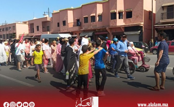 مراكش: مسيرة احتجاجية لساكنة الملاح تنديدا بالإقصاء من دعم الزلزال