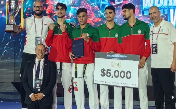 منتخب التايكوندو ينتزع الرتبة الثالثة في منافسات كأس العالم للفرق بكوريا الجنوبية