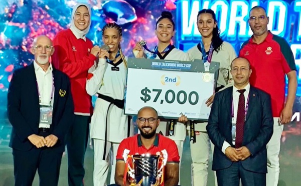 الفريق الوطني إناث للتايكوندو ينتزع الرتبة الثانية في كأس العالم للفرق بكوريا الجنوبية