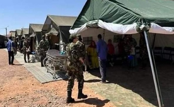 بتعليمات ملكية سامية.. تشييد مستشفى ميداني عسكري بأيت أمحمد للتخفيف من آثار موجة البرد القارس