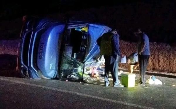 حادث انقلاب حافلة سياحية بتازاغين يخلف أكثر من 20 مصابة واستنفاراً لمختلف المصالح