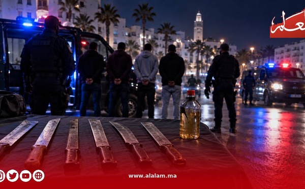 توقيف 5 مشجعين بحوزتهم أسلحة بيضاء وسائل حارق بالدار البيضاء