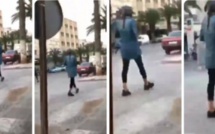 ملاحقة معتدين على شاب يرتدي ملابس نسائية