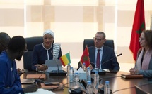 بوشتى المومني رئيس جامعة عبد المالك السعدي بتطوان، يتباحث مع السيدة دياكا سيديبي، وزيرة التعليم العالي والبحث العلمي والابتكار في جمهورية غينيا